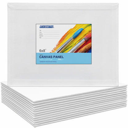 Picture of FIXSMITH Painting Canvas Panels - 6 x8 Inch Canvas Board Super Value 12 Pack Canvases,100% Cotton,Primed Canvas Panel,Acid Free,Artist Canvas Boards for Professionals,Hobby Painters,Students & Kids.
