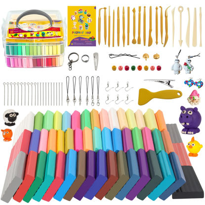 Picture of Aestd-ST Polymer Clay Kits Oven Baked Modeling Clay Children's Hand-Made Commonly Used Sculpting Clay 19 Kinds of Sculpting Tools Non-Toxic Non-Sticky Ideal Gifts for Children's Holidays.