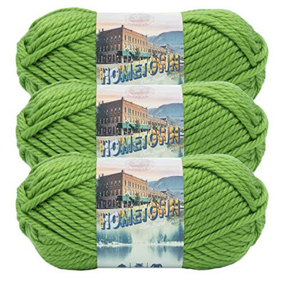 Picture of Lion Brand Yarn Hometown Yarn, Bulky Yarn, Yarn for Knitting and Crocheting, 3-Pack, Sonoma City Green