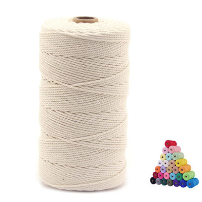 Picture of FLIPPED Macrame Cord,2mm x218 Yards Macrame Cords Colored Cotton Macrame Rope Craft Cord for DIY Crafts Knitting Plant Hangers Christmas Wedding Decor(Beige/Natural Color, 2mm218yards)