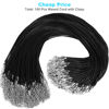 Picture of 100Pcs Leather Necklace Cord with Clasps, Rope Necklace String, Black Necklace Cords for Pendants, 18"Premium Bulk Necklace Chains for Jewelry Making Supplies, 1.5mm Waxed Necklace Bracelet Cord DHOOZ