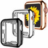 Picture of GEAK 3 Pack Compatible with Apple Watch Case 38mm,Soft HD High Sensitivity Screen Protector with TPU All Around Anti-Fall Bumper Protective Case for iWatch Series 3/2/1 38mm Black/Silver/Rose Gold
