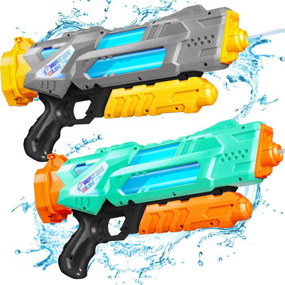 Picture of 2 Pack Water Guns for Kids Adults - 1200CC High Capacity Long Range Squirt Guns Super Water Blaster Soaker for Summer Swimming Pool Beach Outdoor Water Fighting