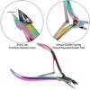 Picture of Cuticle Trimmer with Cuticle Pusher and Cutter,YINYIN Cuticle Remover Cutter Nipper Clippers Durable Pedicure Manicure Tools for Fingernails and Toenails(Rainbow)