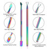 Picture of Cuticle Trimmer with Cuticle Pusher and Cutter,YINYIN Cuticle Remover Cutter Nipper Clippers Durable Pedicure Manicure Tools for Fingernails and Toenails(Rainbow)