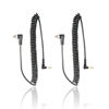 Picture of Foto&Tech 3.5 mm to Male Flash PC Sync Cable, 14 Inch Coiled Cord with Screw Lock, Compatible with Nikon Canon and Most DSLR Cameras PocketWizard Plus III Plus II Mini Phone PC1 (2 Pieces)