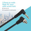 Picture of Foto&Tech 3.5 mm to Male Flash PC Sync Cable, 14 Inch Coiled Cord with Screw Lock, Compatible with Nikon Canon and Most DSLR Cameras PocketWizard Plus III Plus II Mini Phone PC1 (2 Pieces)