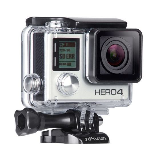 Picture of SOONSUN Standard Protective Waterproof Dive Housing Case for GoPro Hero 4, Hero 3+, Hero 3 Black Silver Camera - 40 Meters (131 Feet) Underwater Photography