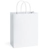 Picture of BagDream Gift Bags 8x4.25x10.5 100Pcs Kraft Paper Bags with Handles Bulk, White Paper Gift Bags Medium Shopping Retail Merchandise Bags, Wedding Party Favor Bags, Paper Grocery Bags Sacks Recyclable