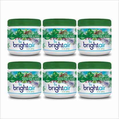 Picture of Bright Air Solid Air Freshener and Odor Eliminator, Winter Pine and Berries Scent, 14 Oz Each, 6 Pack