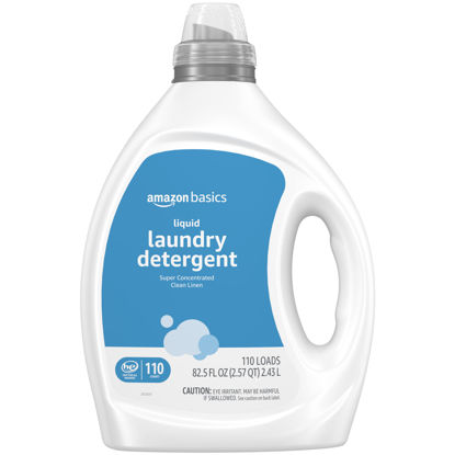 Picture of Amazon Basics Concentrated Liquid Laundry Detergent, Clean Linen, Fresh Scent, 110 Count, 82.5 Fl Oz (Previously Solimo)
