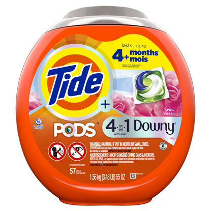 Picture of Tide PODS with Downy, Liquid Laundry Detergent Pacs, April Fresh, 57 count