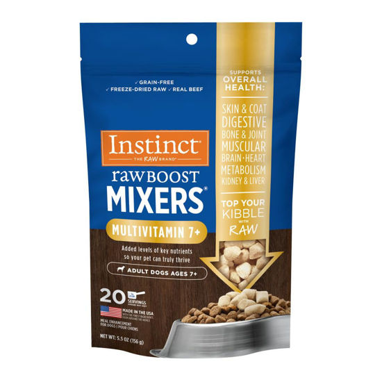 Picture of Instinct Raw Boost Mixers Freeze Dried Raw Dog Food Topper, Grain Free Dog Food Topper with Functional Ingredients, Multivitamin Adult 7+, 5.5oz