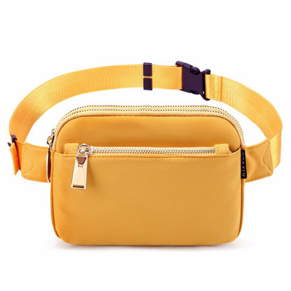 Picture of ZORFIN Fanny Packs for Women Men, Crossbody Fanny Pack, Belt Bag with Adjustable Strap, Fashion Waist Pack for Outdoors/Workout/Traveling/Casual/Running/Hiking/Cycling (Yellow2)