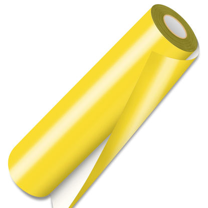 Picture of 12" x 12ft Heat Transfer Vinyl Rolls, PU (Strong Stretchy) HTV Vinyl Yellow for Shirts, Sooez Iron on Vinyl for All Cutter Machine, Easy to Cut & Weed for DIY Heat Vinyl Design, Matte Finish