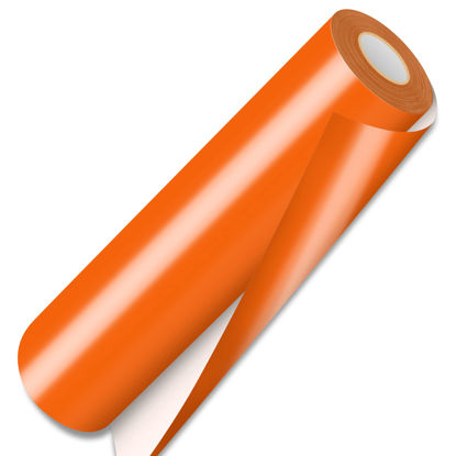 Picture of 12" x 12ft Heat Transfer Vinyl Rolls, PU (Strong Stretchy) HTV Vinyl Orange for Shirts, Sooez Iron on Vinyl for All Cutter Machine, Easy to Cut & Weed for DIY Heat Vinyl Design, Matte Finish