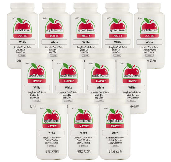 Picture of Apple Barrel Acrylic Paint in Assorted Colors, White (Pack of 12) 16 oz, 21119B