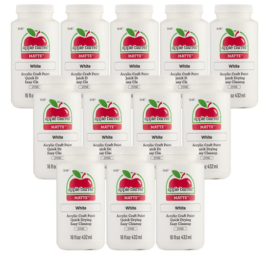 Picture of Apple Barrel Acrylic Paint in Assorted Colors, White (Pack of 12) 16 oz, 21119B