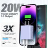 Picture of [2 Pack] USB-C Wall Charger, 20W Dual Port QC+PD3.0 Power Adapter, Double Fast Plug Charging Block for Samsung Galaxy S22 S21/S21+/S21Ultra/S20/S20+/S20 FE/Note 20Ultra, iPhone 13/14 Brick Box, Purple