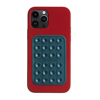 Picture of || OCTOBUDDY || Silicone Suction Phone CASE Adhesive Mount || Compatible with iPhone and Android Cellphone Cases, Anti-Slip Hands-Free Mobile Accessory Holder for Selfies and Videos (Teal)