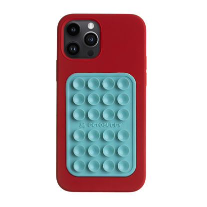 Picture of || OCTOBUDDY || SILICONE SUCTION PHONE CASE ADHESIVE MOUNT || Compatible with iPhone and Android Cellphone Cases, Anti-Slip Hands-Free Mobile Accessory Holder for Selfies and Videos (Pastel Turquoise)