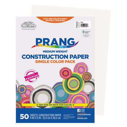 Picture of Prang (Formerly SunWorks) Construction Paper, White, 9" x 12", 50 Sheets