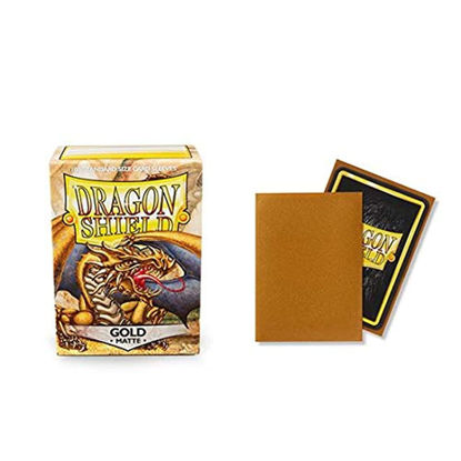Picture of Dragon Shield Matte Gold Standard Size 100 ct Card Sleeves Individual Pack