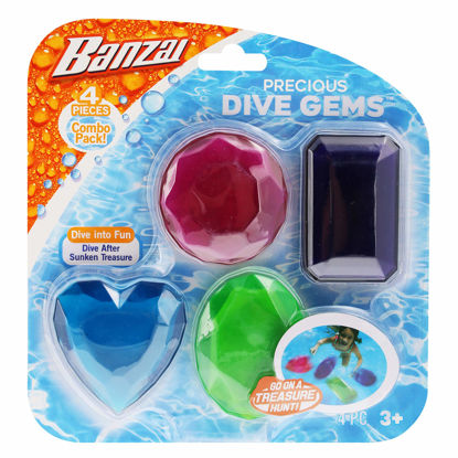 Picture of BANZAI Precious Dive Gems 4 Pack, Diving Toy for Water, Pool Diving Toy