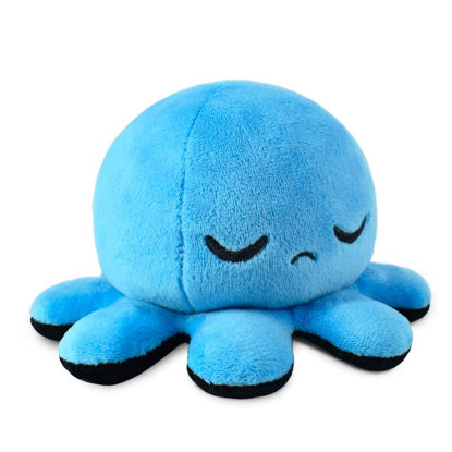 Picture of TeeTurtle - The Original Reversible Octopus Plushie - Fire Eyes + Sleepy - Cute Sensory Fidget Stuffed Animals That Show Your Mood