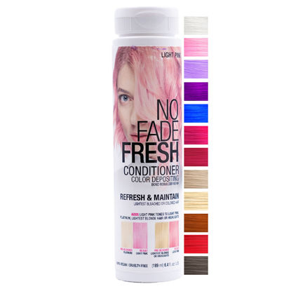 Picture of NO FADE FRESH Light Pink Hair Color Depositing Conditioner with BondHeal Bond Rebuilder - Maintain & Refresh Pastel Pink Color, Deep Conditioner Hair Mask - Sulfate, Paraben & Ammonia Free 6.4 oz