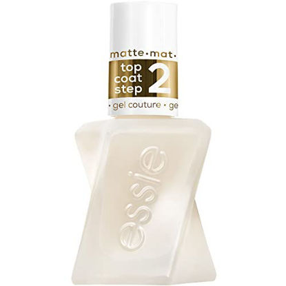 Picture of essie Gel Couture Long-Lasting Nail Polish, 8-Free Vegan, Clear, Matte Top Coat, 0.46 fl oz