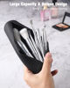 Picture of FERYES Large Travel Makeup Brush Holder, Magnetic Anti-fall Out Silicon Portable Cosmetic Face Brushes Holder, Soft and Sleek Makeup Tools Organizer for Travel- (8.27 * 2.36 * 1.57)