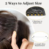 Picture of KooKaStyle Invisible Wire Hair Extensions with Transparent Wire Adjustable Size 4 Secure Clips Long Wavy Secret Hairpiece (24 Inch, Black)