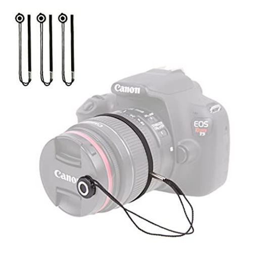 Picture of Foto&Tech Camera Lens Cap Keeper Holder with Elastic String Anti-Loss. Compatible with Canon, Nikon, Sony, Panasonic, Fujifilm, Pentax, Sigma DSLR SLR Evil Mirrorless Cameras Video Cameras (3 Pack)