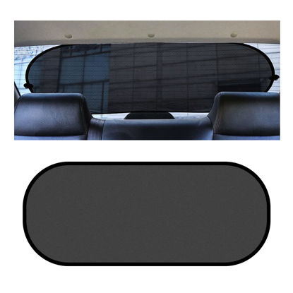 Picture of Car Rear Window Sunshade with Suction Cup, Sun UV Rays Protection for Car Back Window, Sunlight Shield Blocker Mesh Cover for Rear Facing Seats, Car Accessories for Baby, Pets, Children （39"x19"/Rear）