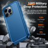 Picture of Red2Fire for iPhone 12 Pro Max Case [Military Grade Drop Protection] [Tempered Glass Screen Protector + Camera Lens Protector] Non-Slip Heavy Duty Full-Body Shockproof Phone Case - Sea Blue