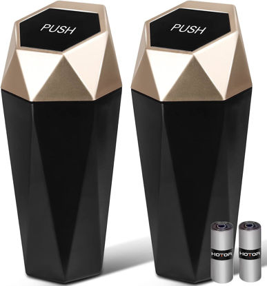 Picture of HOTOR Car Trash Can 2 Pack with 30 Trash Bags - Mini Essential Car Accessories for Interior, Leakproof Car Garbage Can, Multipurpose Car Organizers and Storage for Car, Home, Office