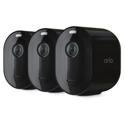 Picture of Arlo Pro 5S 2K Spotlight Camera - 3 Pack - Security Cameras Wireless Outdoor, Dual Band Wi-Fi, Color Night Vision, 2-Way Audio, Home Security Cameras, Home Improvement, Black - VMC4360B