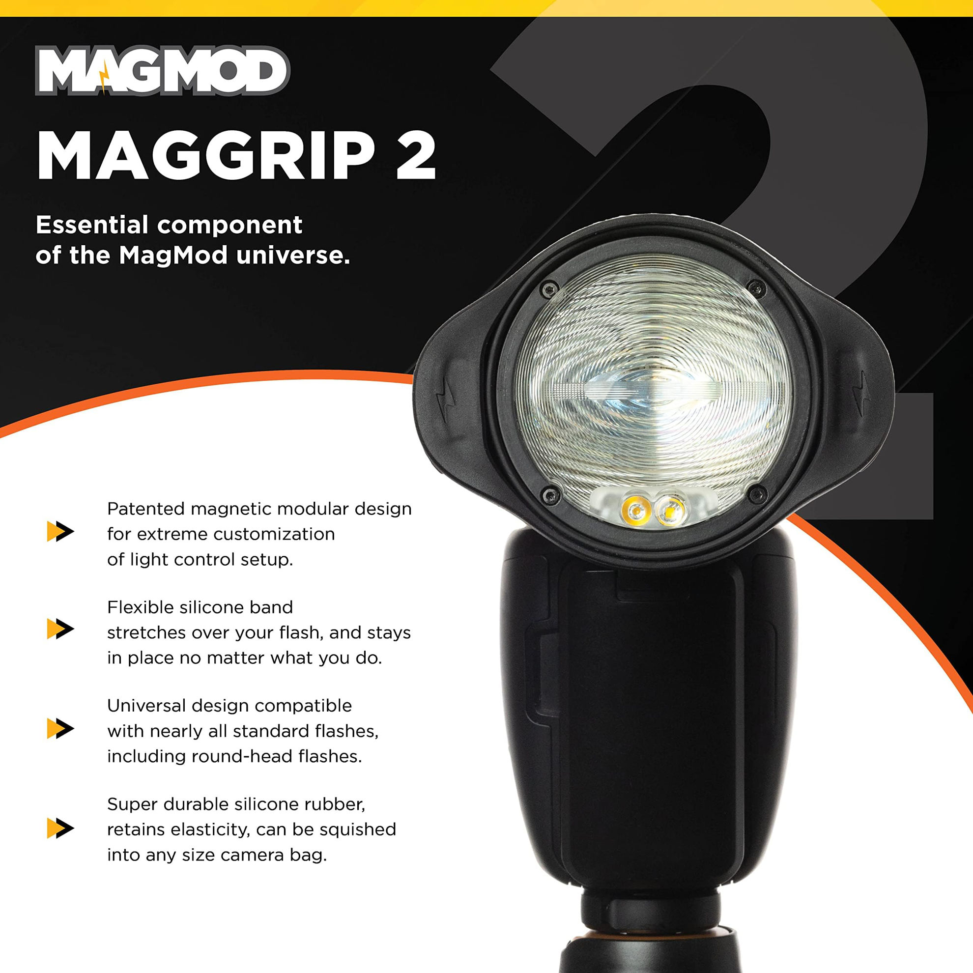 MagMod MagSphere 2 and MagGrip 2 | Camera Speedlight Flash Diffuser Bundle | Modular Camera Lighting Set | Magnetic Flash Diffuser | Photography Lighting Flash Modifier
