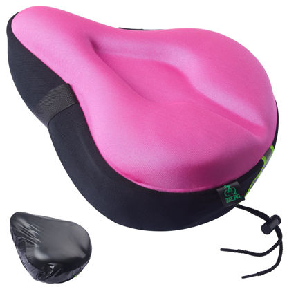 Picture of Zacro Bike Seat Cushion, Soft Gel Padded Bike Seat Cover, Compatible with Peloton, Wide Bicycle Seat Saddle Memory Foam, Comfort on Exercise Bike, Stationary Bike