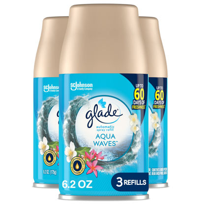 Picture of Glade Automatic Spray Refill, Air Freshener for Home and Bathroom, Aqua Waves, 6.2 Oz, 3 Count