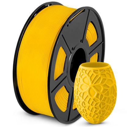 Picture of PLA 3D Printer Filament, SUNLU Neatly Wound PLA Filament 1.75mm Dimensional Accuracy +/- 0.02mm, Fit Most FDM 3D Printers, Good Vacuum Packaging PLA, 1kg Spool (2.2lbs), 330 Meters, PLA Pure Yellow