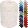 Picture of NOANTA Beige Macrame Cord 3mm x 328yards, Colored Macrame Rope, Cotton Rope Macrame Yarn, Colorful Cotton Craft Cord for Wall Hanging, Plant Hangers, Crafts, Knitting