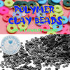 Picture of 4000 Pcs Black Clay Beads for Bracelets Making, Polymer Spacer Flat Beads DIY for Jewelry Necklace Earring Making Kit, Preppy Aesthetic Heishi Heshie Thin Disk Beads Assortments Set 6MM