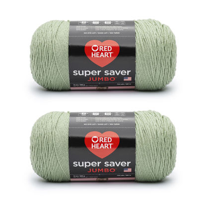 Picture of Red Heart Super Saver Jumbo Frosty Green Yarn - 2 Pack of 14oz/396g - Acrylic - 4 Medium (Worsted) - 744 Yards - Knitting/Crochet