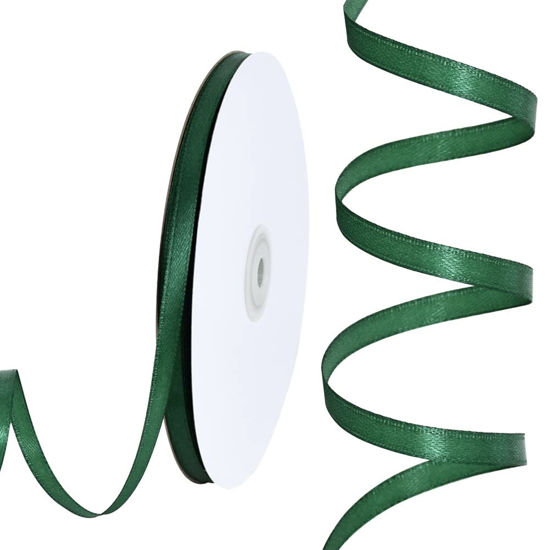 TONIFUL 1 Inch x 100yds green Satin Ribbon, Thin Solid color Satin Ribbon  for gift Wrapping, crafts, Hair Bows Making, Wedding P