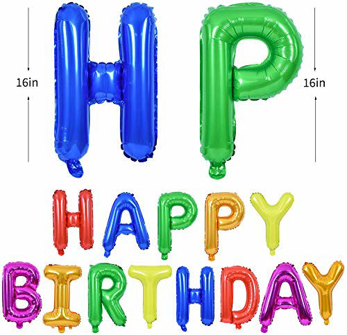 TONIFUL Happy Birthday Ballon Banner - Rotgoldene Geburtstagsdekoration Mit Mylar Folie