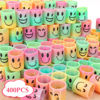Picture of AZEN 400 Pcs Mini Spring (4 Packsges) Party Favors for Kids 3-5 4-8, Goodie Bags Stuffers for Birthday Party, Classroom Prizes Kids Prizes Fidget Toys, Small Bulk Toys Gifts (4 Smile)
