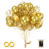 Picture of OWill 100pcs Balloons Glitter Metallic Gold Confetti 12 Inches Gold Latex Balloons, Glitter Gold Confetti Balloons for Birthday Baby Shower Wedding Party Supplies Arch Garland Decoration