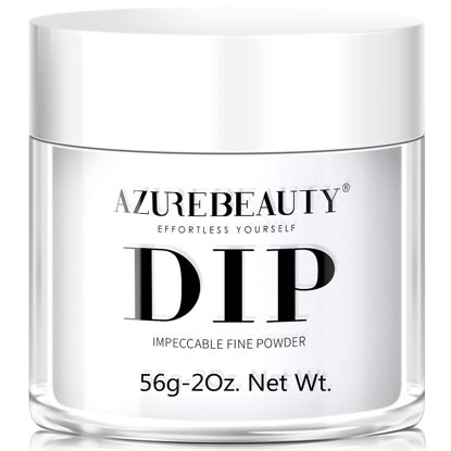 Picture of AZUREBEAUTY Dip Powder Clear Color 2Oz/56g, Basic Transparent Acrylic Dipping Powder Crystal French Nail Art Starter Manicure Salon DIY at Home, Odor-Free, Long-Lasting, No Nail Lamp Needed